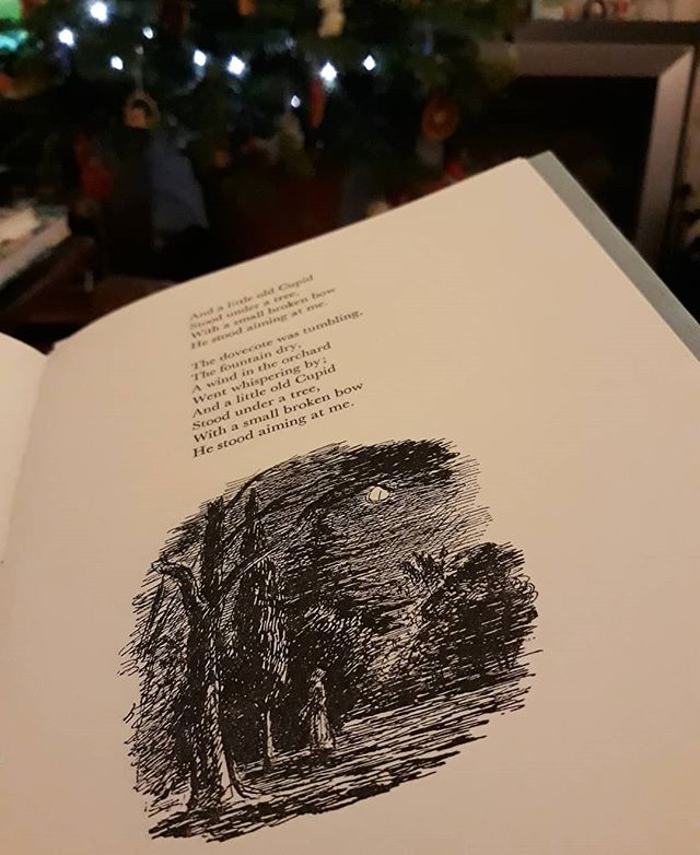 And a little old Cupid / Stood under a tree // How does #EdwardArdizzone do it in just black, carefree lines...? #mood #illustration #PeacockPie #WalteedelaMare #amreading